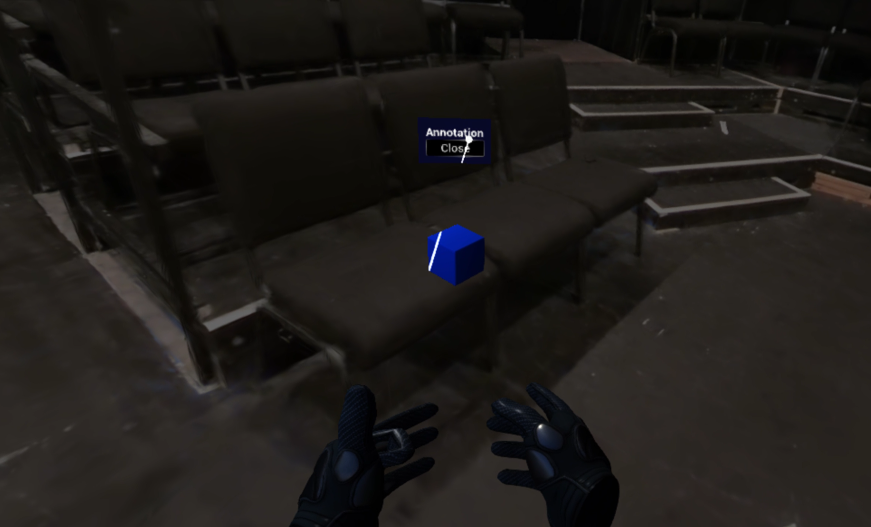 A textbox reading "Annotation" pops up from a small cube.